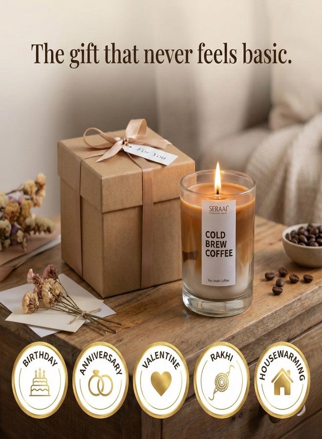 SERAAF Cold Brew Coffee Candle Jar, Hazelnut and Vanilla Scented Candle, Perfect Scented Candles for Home & Aesthetic Candle for Gifting | 200g Soy Wax Candles | 48hr+ Burn Time | Ideal Aroma Candle - Image 5